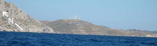 Leros windmills generating electricity