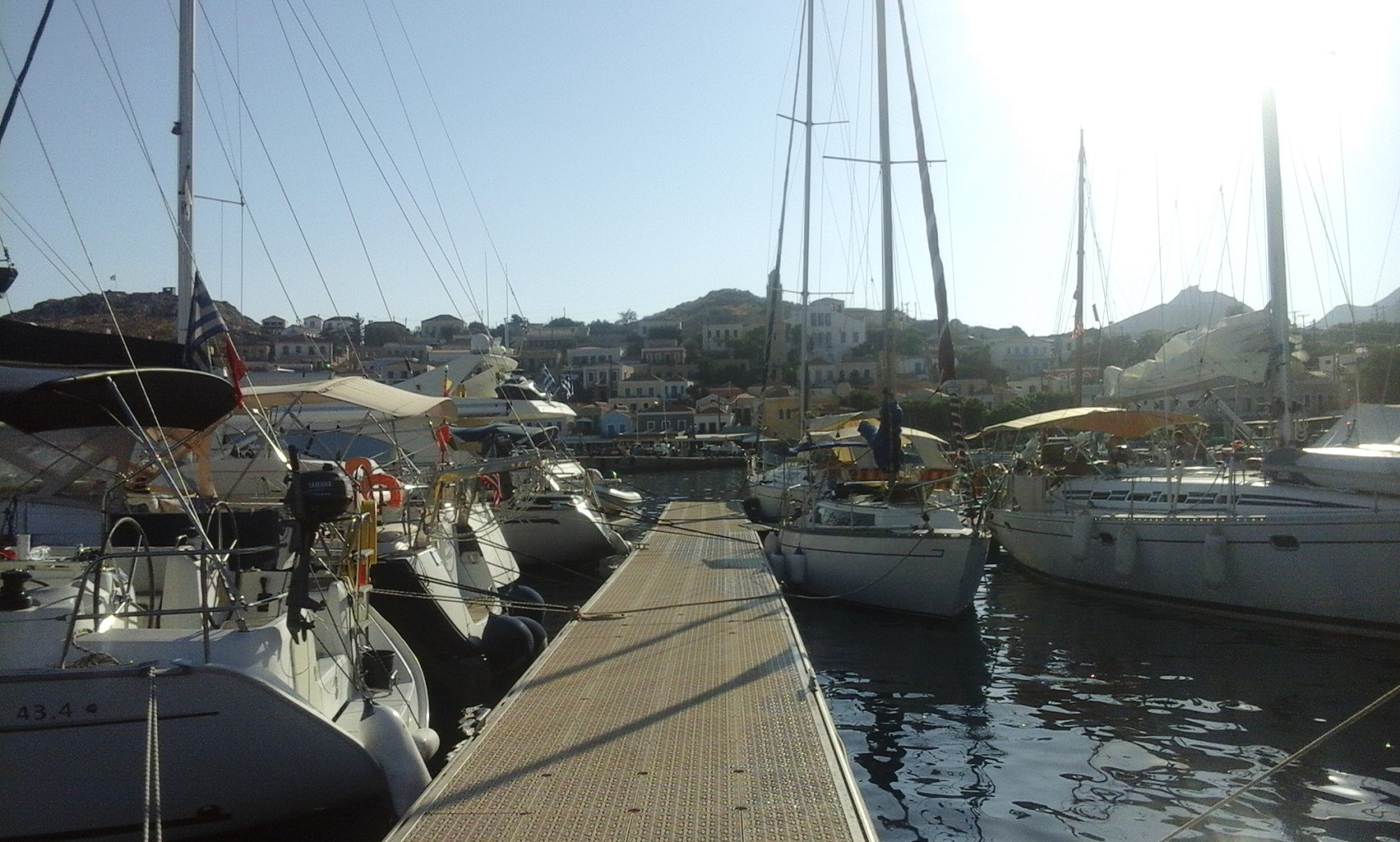 Jetty in Chalki Greece near Rhodes with Charteryachts